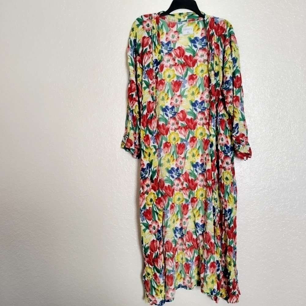 compania fantastica floral boho open duster sz L